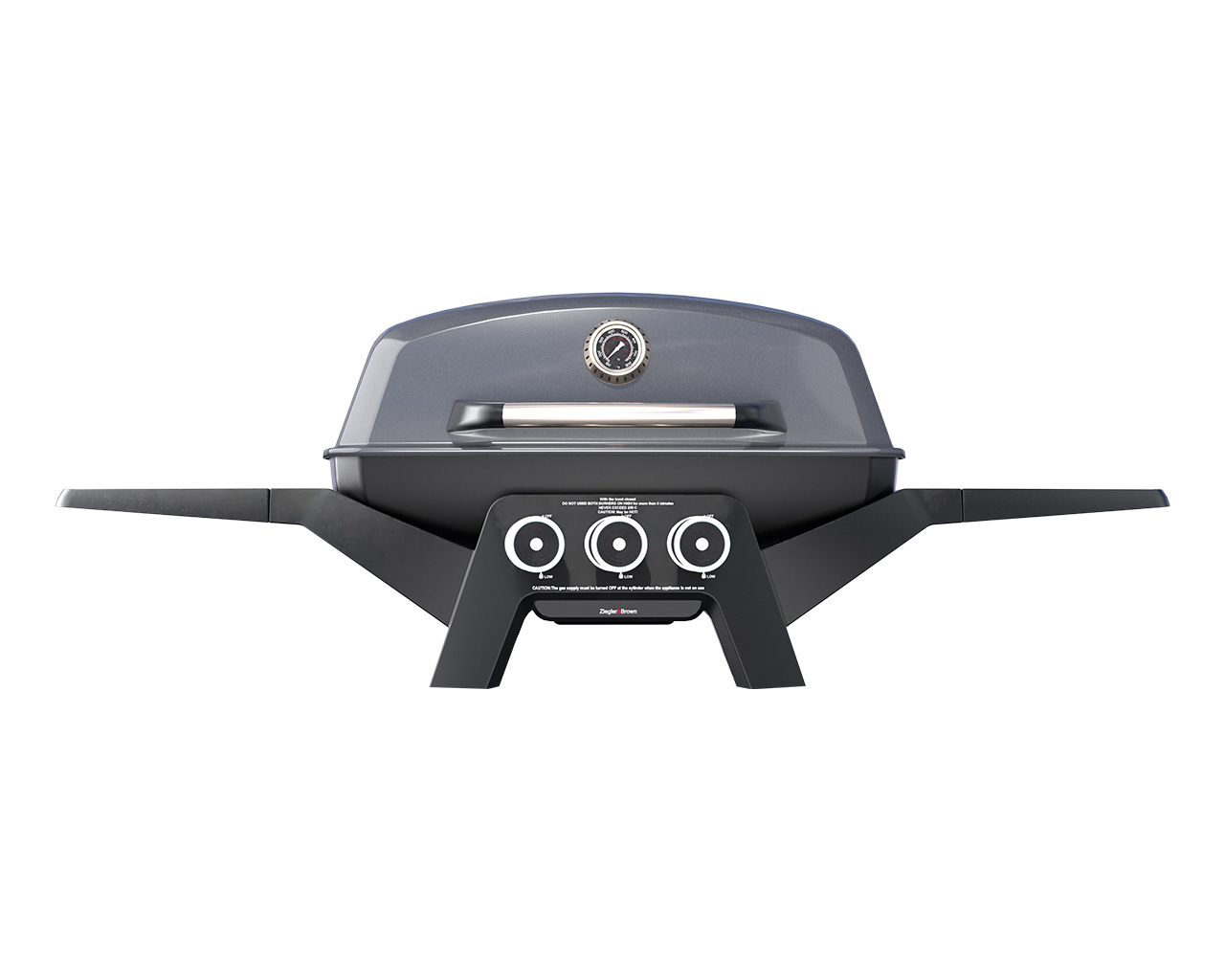 ZiggyEliteTripleGrillLPGBBQGunmetalGrey