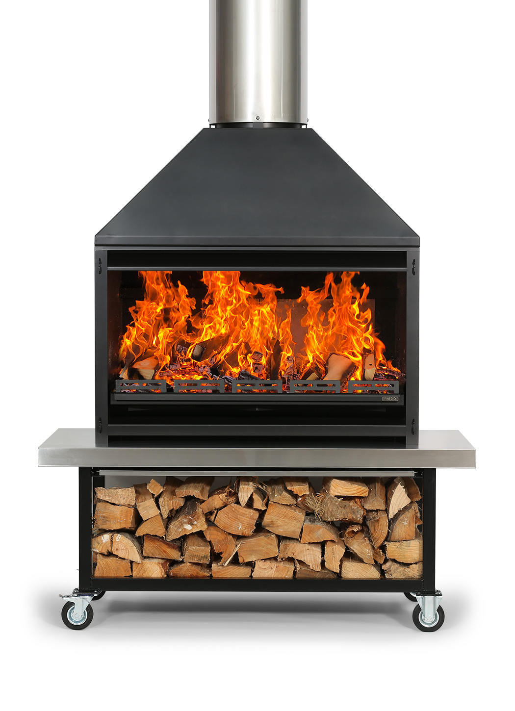 Outdoor-1200-Braai-Trolley-Fireplace